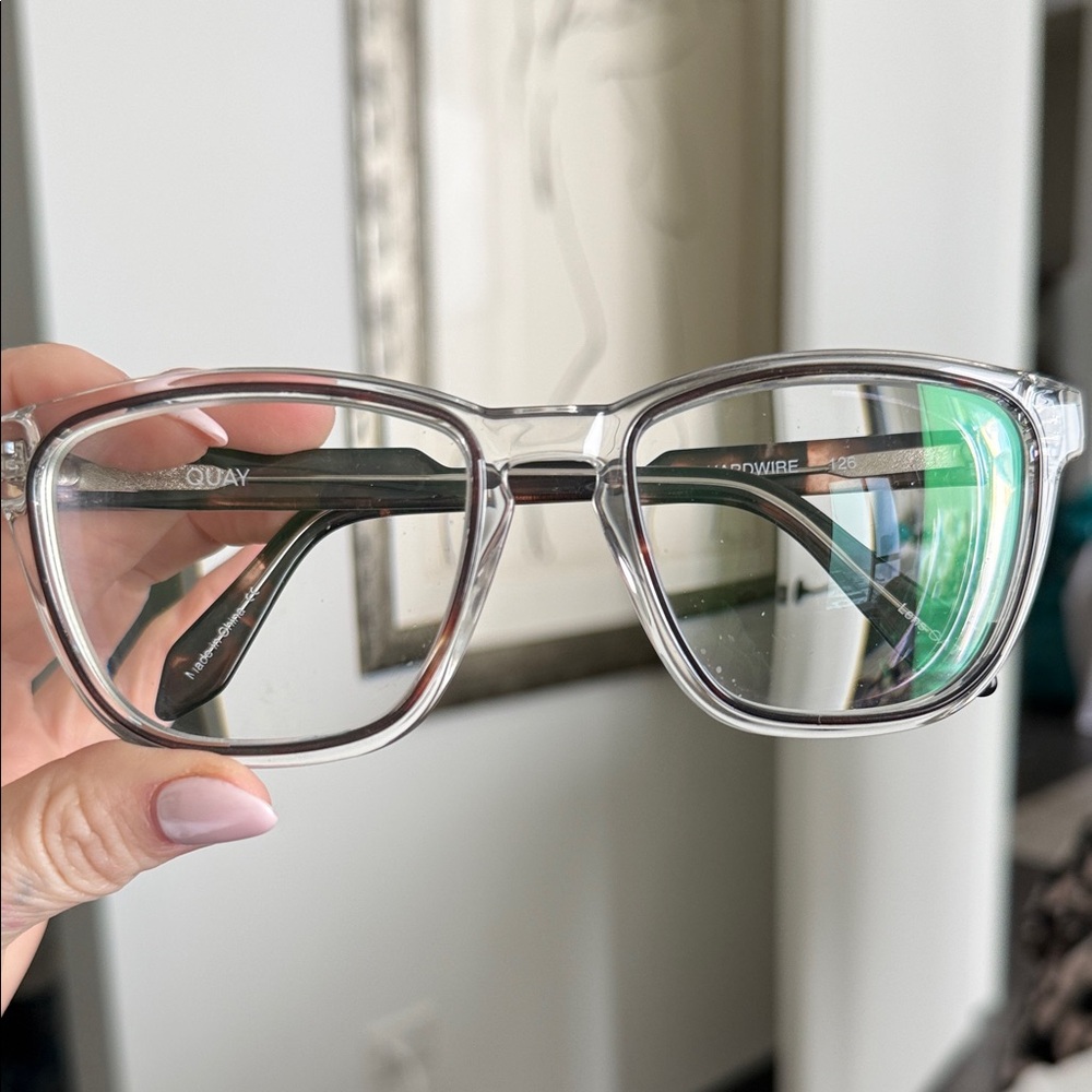 Quay Australia Black and Clear Frame Sunglasses